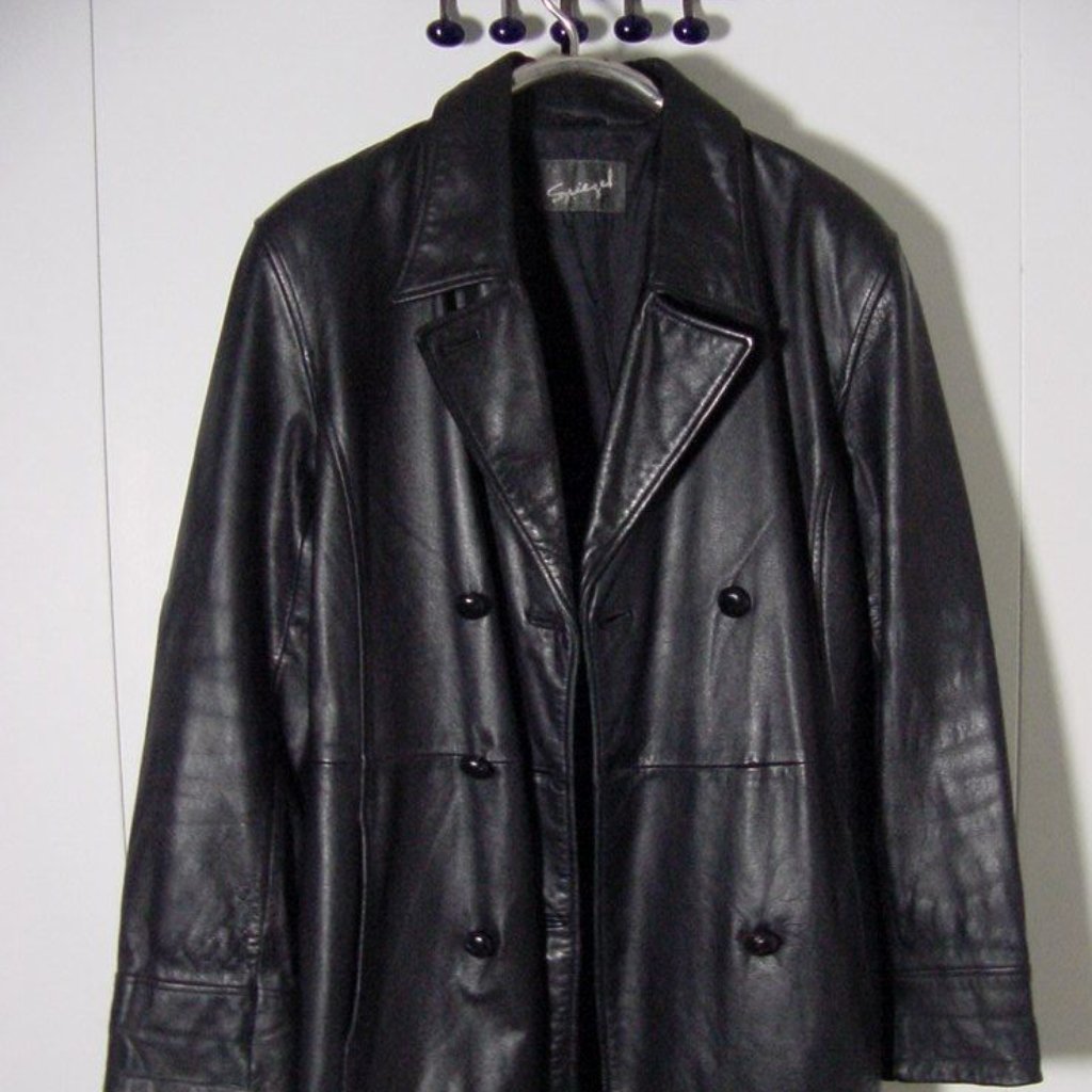 Vtg Black Leather Double Breasted Spiegel Women's Leather Jacket Sz 2xl